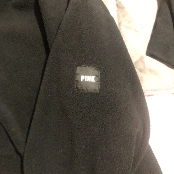 Victoria’s Secret PINK Oversized Fleece Jacket – Black (Size Medium) - Picture 4 of 5